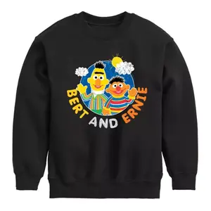 Флисовая толстовка Bert &amp; Ernie с изображением улицы Сезам для мальчиков 8-20 лет Licensed Character, черный