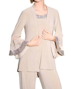 Расклешенный топ с сетчатыми вставками в цвете латте/серебро Joseph Ribkoff, цвет latte/silver