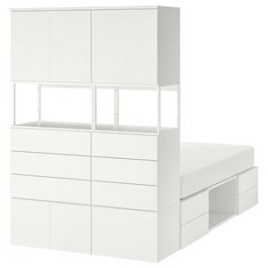 Каркас кровати с 6 дверцами+12 ящиками PLATSA IKEA, 140x244x203 см, цвет fonnes