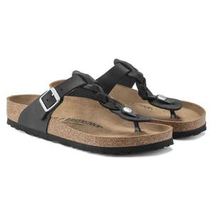 Birkenstock Женские плетеные тапочки Gizeh черного цвета