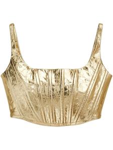 Marc Jacobs кожаный топ-бюстье с эффектом металлик, золотой