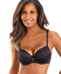 Женский бюстгальтер-футболка с кружевной отделкой LASCANA, Black