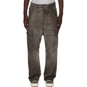 Потертые фактурные брюки-карго Rick Owens Drkshdw, темный серый