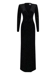 Макси-платье с украшением из заклепок NISSA, черный