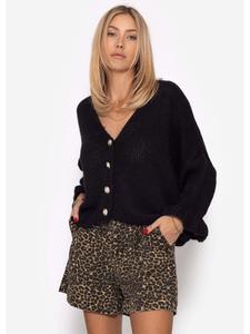 Черный кардиган с рукавами 3/4 SASSYCLASSY