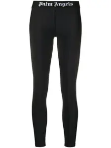 Укороченные легинсы с логотипом Palm Angels, черный