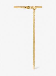 Ремень для брюк из кожи с металлическим тиснением под питона Michael Kors, золотой