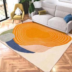 Saint Valentine Ковер 100х200 см из велюра, в стиле ваби-саби, для гостиной, оранжевый узор