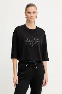 Хлопковая футболка Armani Exchange, черный