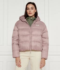 Куртка-бомбер женская Ea7 утепленная с капюшоном, розовый