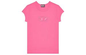 DIESEL Футболка OVAL D Series женская неоново-розовая