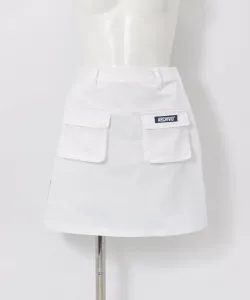 Плиссированная водоотталкивающая юбка с логотипом на спине Archivio, цвет White(090)