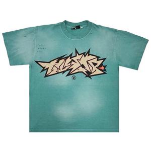 Футболка Hellstar Crack Print T-Shirt 'Green', зеленый
