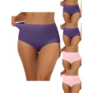 5 упаковок женских эластичных трусов с высокой талией, дышащего хипстерского нижнего белья без показа ALLEGRA K, цвет Pp Pk