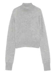 Укороченный свитер с высоким воротом SPORTMAX, серый