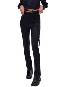 Узкие брюки Tosca Noir для девочек черного цвета Les Coyotes de Paris