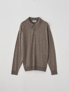 Вязаная рубашка-поло с длинными рукавами | KNOLL | 30G, современный крой