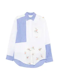 Рубашка с длинными рукавами и полосатым узором Msgm, белый