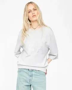 Женская толстовка Edmond с 3/4 рукавами из хлопка Zadig & Voltaire, серый