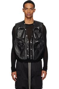 Кожаный грузовой жилет Concordians Rick Owens, черный