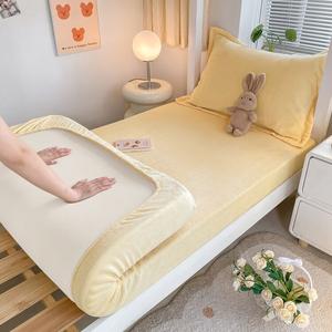 Yalu Флисовая простыня 180х200 см с парой наволочек, цвет Y Geihuang, утолщенный молочный вельвет