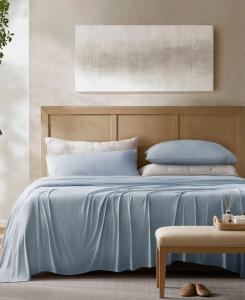 Комплект постельного белья из 5 предметов: охлаждающий эластичный трикотаж, размер Split King Harbor House, Blue