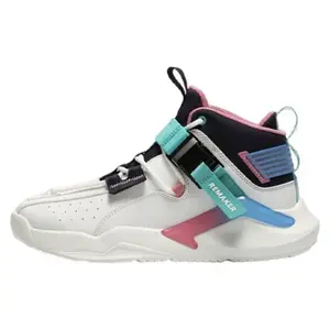 QIAODAN Нескользящие износостойкие высокие кроссовки для скейтбординга женские, белые, синие