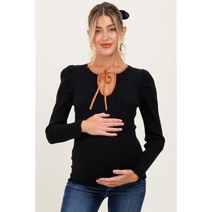 Топ для беременных с ребристым трикотажем и вырезом на завязках спереди Pinkblush