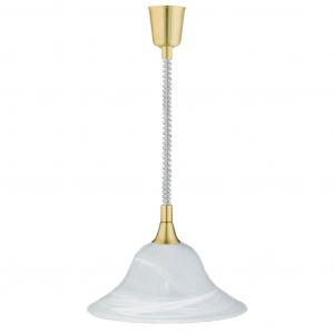 Вневременной подвесной светильник из латуни, матовый белый, протертый, 1x E27, до 60 Вт, 230 В, из металла и стекла, матовый, для спальни, кухни, гостиной, лампы внутреннего освещения Licht-Erlebnisse