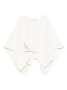 Пончо асимметричного кроя MAX MARA, нейтральный