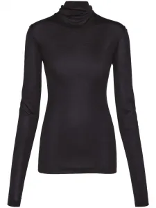 Топ из смесового шелка Ferragamo, черный