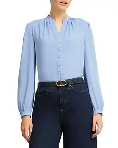 Блузка с пионами Hobbs London, синий