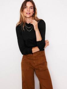 Топ с длинными рукавами и отделкой в виде рюшей Boden, Black