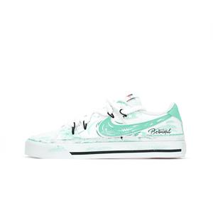 Court Legacy Mechanical Spirit, Aurora Catcher устойчивые к истиранию низкие кроссовки для скейтбординга Women's White Green Nike, Teal