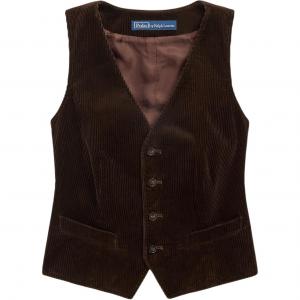 Вельветовый жилет на пуговицах Polo Ralph Lauren, коричневый