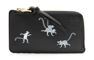 LOEWE Сатиновый кожаный картхолдер для женщин в коллаборации с Suna Fujita чёрный