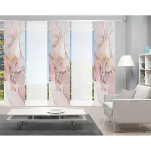 Шторка-роллет MARMOSA 5 шт., 5 панелей на каретке, бамбуковый дизайн, цифровая печать Vision S, золотой/розовый