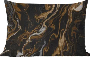 Подушка для улицы - мрамор - серебро - золото - абстрактный - 50x30 см - водонепроницаемая - подушка для отдыха - подушка для дивана - украшение для гостиной MuchoWow