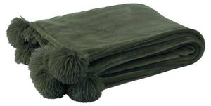 Одеяло J-LINE PIGO, зеленый - текстиль - 130 x 1 x 170 см