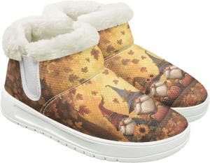 Quxjehoe Зимние сапоги для женщин, комфортные, теплые, с плюшевой подкладкой, короткие ботильоны на выход с белой подошвой, размеры 6-13.5