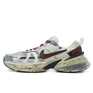 Nike Кроссовки V2K Run Cushioning Abrasion Resistant Breathable Low Top Running Shoes Women's Red Gray
