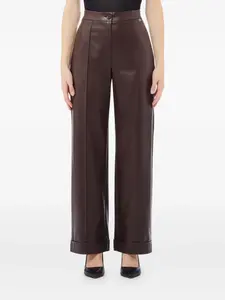 Брюки прямого кроя со складками на манжетах LIU JO, коричневый