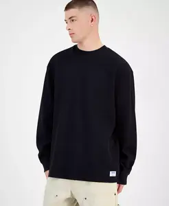 Мужской свитер Nuwolo с вафельной вязкой Hugo Boss, черный