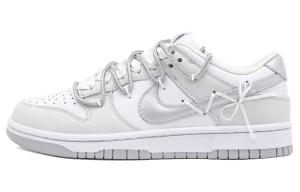 Кроссовки Nike Dunk Skateboard Shoes Women's Low-Top White Silver
