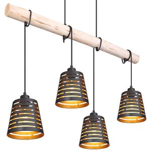 Подвесной светильник Globo Lighting Ablona I, твердое железо / эвкалипт - 4 пламени