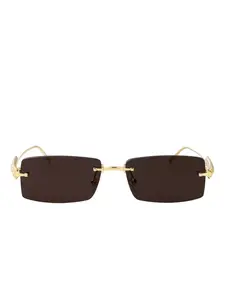 Солнцезащитные очки с прямоугольной оправой и заклепками Cartier, золотистый