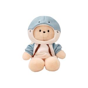 Льняной медведь, милая плюшевая кукла с капюшоном, высота 40см/50см The Emperor of Color, Transformation Shark Ecru