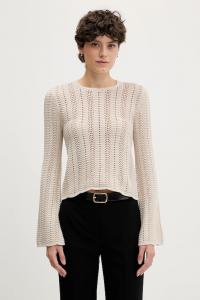 Хлопковый свитер Sisley, бежевый