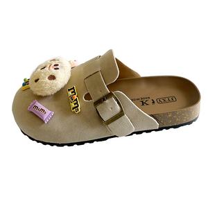 Женские сандалии с закрытым носком и резиновой подошвой, устойчивые к истиранию Dawei's house, Ecru