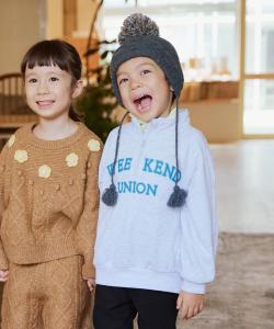 Толстовка с застежкой-молнией до середины груди, модель 2025FW (90~140 см) Beams Mini, цвет White Heather